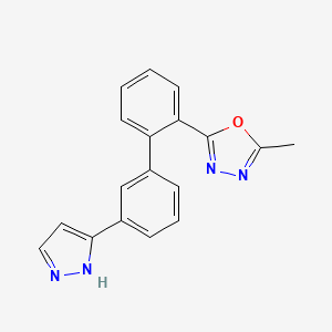 molecular formula C18H14N4O B4005881 2-甲基-5-[3'-(1H-吡唑-3-基)-2-联苯基]-1,3,4-恶二唑 