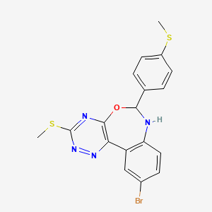 molecular formula C18H15BrN4OS2 B4005898 10-bromo-3-(methylthio)-6-[4-(methylthio)phenyl]-6,7-dihydro[1,2,4]triazino[5,6-d][3,1]benzoxazepine 