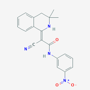 molecular formula C20H18N4O3 B400590 2-cyano-2-(3,3-dimethyl-3,4-dihydro-1(2H)-isoquinolinylidene)-N-{3-nitrophenyl}acetamide CAS No. 330998-62-4
