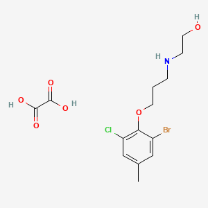 molecular formula C14H19BrClNO6 B4005956 2-{[3-(2-bromo-6-chloro-4-methylphenoxy)propyl]amino}ethanol ethanedioate (salt) 