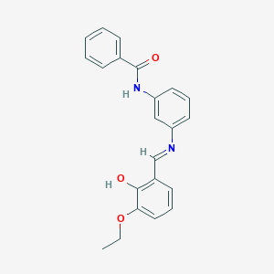 molecular formula C22H20N2O3 B400597 N-{3-[(3-ethoxy-2-hydroxybenzylidene)amino]phenyl}benzamide 