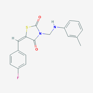 molecular formula C18H15FN2O2S B400598 5-(4-Fluoro-benzylidene)-3-(m-tolylamino-methyl)-thiazolidine-2,4-dione 