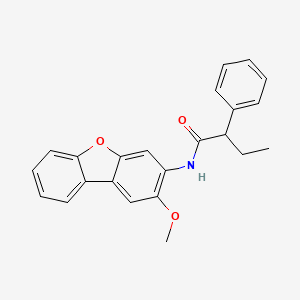 molecular formula C23H21NO3 B4005980 N-(2-methoxydibenzo[b,d]furan-3-yl)-2-phenylbutanamide 