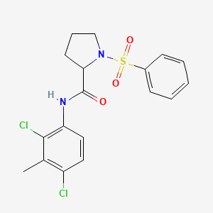 1-(benzenesulfonyl)-N-(2,4-dichloro-3-methylphenyl)pyrrolidine-2-carboxamide