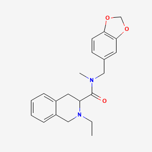 molecular formula C21H24N2O3 B4006078 N-(1,3-benzodioxol-5-ylmethyl)-2-ethyl-N-methyl-1,2,3,4-tetrahydroisoquinoline-3-carboxamide 