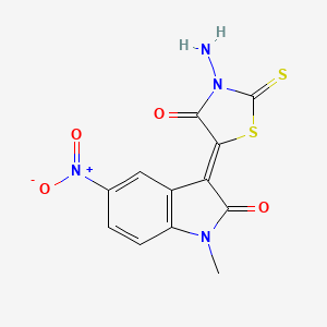 3-(3-amino-4-oxo-2-thioxo-1,3-thiazolidin-5-ylidene)-1-methyl-5-nitro-1,3-dihydro-2H-indol-2-one