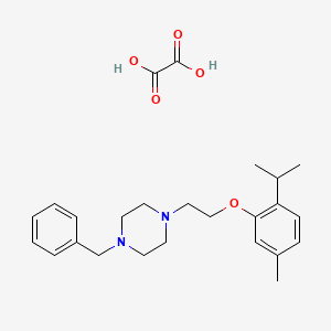 molecular formula C25H34N2O5 B4006107 1-Benzyl-4-[2-(5-methyl-2-propan-2-ylphenoxy)ethyl]piperazine;oxalic acid 