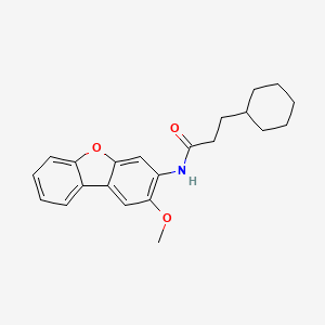 3-cyclohexyl-N-(2-methoxydibenzo[b,d]furan-3-yl)propanamide