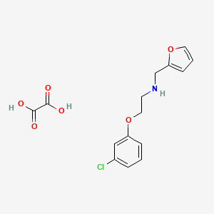 molecular formula C15H16ClNO6 B4006230 [2-(3-氯苯氧基)乙基](2-呋喃甲基)胺草酸盐 