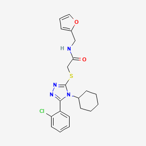 molecular formula C21H23ClN4O2S B4006291 2-{[5-(2-chlorophenyl)-4-cyclohexyl-4H-1,2,4-triazol-3-yl]thio}-N-(2-furylmethyl)acetamide 