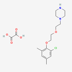 molecular formula C18H27ClN2O6 B4006296 1-{2-[2-(2-氯-4,6-二甲基苯氧基)乙氧基]乙基}哌嗪草酸盐 