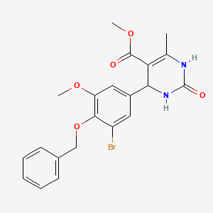 molecular formula C21H21BrN2O5 B4006309 methyl 4-[4-(benzyloxy)-3-bromo-5-methoxyphenyl]-6-methyl-2-oxo-1,2,3,4-tetrahydro-5-pyrimidinecarboxylate 