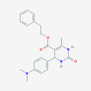 molecular formula C22H25N3O3 B400631 2-Phenylethyl 4-[4-(dimethylamino)phenyl]-6-methyl-2-oxo-1,2,3,4-tetrahydropyrimidine-5-carboxylate CAS No. 297743-94-3