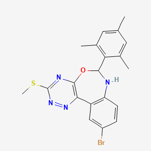 molecular formula C20H19BrN4OS B4006337 10-溴-6-三甲苯基-3-(甲硫基)-6,7-二氢[1,2,4]三嗪并[5,6-d][3,1]苯并恶杂环庚三烯 