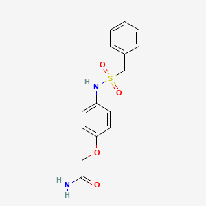 molecular formula C15H16N2O4S B4006352 2-{4-[(benzylsulfonyl)amino]phenoxy}acetamide 