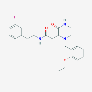 2-[1-[(2-ethoxyphenyl)methyl]-3-oxopiperazin-2-yl]-N-[2-(3-fluorophenyl)ethyl]acetamide