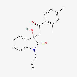 molecular formula C21H21NO3 B4006428 3-[2-(2,4-DIMETHYLPHENYL)-2-OXOETHYL]-3-HYDROXY-1-(PROP-2-EN-1-YL)-2,3-DIHYDRO-1H-INDOL-2-ONE 