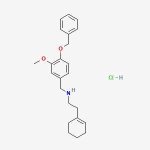 molecular formula C23H30ClNO2 B4006435 2-(cyclohexen-1-yl)-N-[(3-methoxy-4-phenylmethoxyphenyl)methyl]ethanamine;hydrochloride 