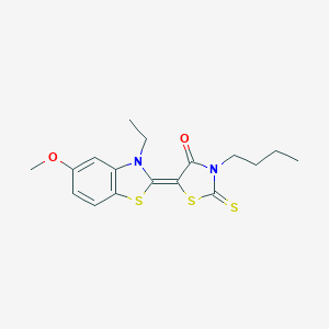 molecular formula C17H20N2O2S3 B400646 3-Butyl-5-(3-ethyl-5-methoxy-3H-benzothiazol-2-ylidene)-2-thioxo-thiazolidin-4-one 