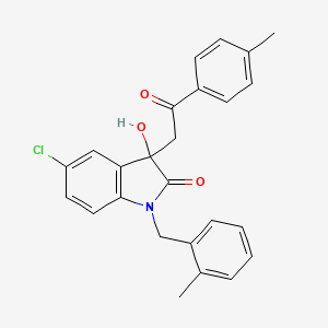 molecular formula C25H22ClNO3 B4006474 5-氯-3-羟基-1-(2-甲基苄基)-3-[2-(4-甲基苯基)-2-氧代乙基]-1,3-二氢-2H-吲哚-2-酮 