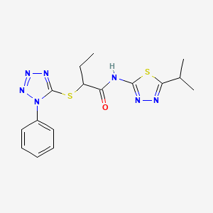 N~1~-(5-ISOPROPYL-1,3,4-THIADIAZOL-2-YL)-2-[(1-PHENYL-1H-1,2,3,4-TETRAAZOL-5-YL)SULFANYL]BUTANAMIDE