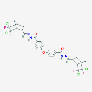 N-[(E)-(5,6-dichloro-5,6-difluoro-2-bicyclo[2.2.1]heptanyl)methylideneamino]-4-[4-[[(E)-(5,6-dichloro-5,6-difluoro-2-bicyclo[2.2.1]heptanyl)methylideneamino]carbamoyl]phenoxy]benzamide