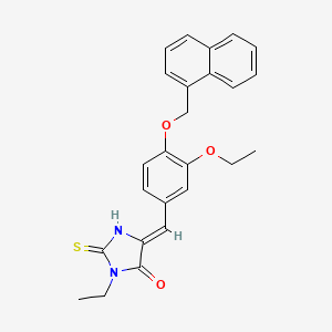 molecular formula C25H24N2O3S B4006497 (5Z)-5-({3-ETHOXY-4-[(NAPHTHALEN-1-YL)METHOXY]PHENYL}METHYLIDENE)-3-ETHYL-2-SULFANYLIDENEIMIDAZOLIDIN-4-ONE 