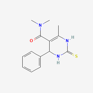 molecular formula C14H17N3OS B4006512 N,N,4-TRIMETHYL-6-PHENYL-2-SULFANYLIDENE-3,6-DIHYDRO-1H-PYRIMIDINE-5-CARBOXAMIDE 