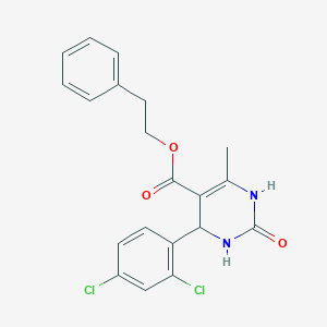 molecular formula C20H18Cl2N2O3 B400653 2-Phenylethyl 4-(2,4-dichlorophenyl)-6-methyl-2-oxo-1,2,3,4-tetrahydropyrimidine-5-carboxylate 