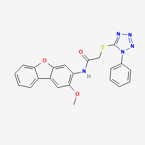 molecular formula C22H17N5O3S B4006549 N~1~-(2-METHOXYDIBENZO[B,D]FURAN-3-YL)-2-[(1-PHENYL-1H-1,2,3,4-TETRAAZOL-5-YL)SULFANYL]ACETAMIDE 