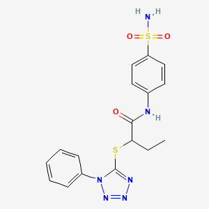 2-[(1-phenyl-1H-tetrazol-5-yl)sulfanyl]-N-(4-sulfamoylphenyl)butanamide