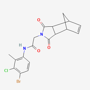 molecular formula C18H16BrClN2O3 B4006557 N-(4-bromo-3-chloro-2-methylphenyl)-2-(1,3-dioxo-1,3,3a,4,7,7a-hexahydro-2H-4,7-methanoisoindol-2-yl)acetamide 