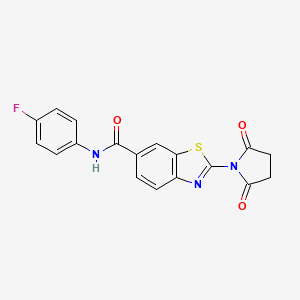 molecular formula C18H12FN3O3S B4006575 2-(2,5-二氧代-1-吡咯烷基)-N-(4-氟苯基)-1,3-苯并噻唑-6-甲酰胺 