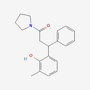 molecular formula C20H23NO2 B4006583 2-methyl-6-[3-oxo-1-phenyl-3-(1-pyrrolidinyl)propyl]phenol 