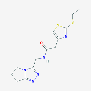 molecular formula C13H17N5OS2 B4006596 N-(6,7-dihydro-5H-pyrrolo[2,1-c][1,2,4]triazol-3-ylmethyl)-2-[2-(ethylthio)-1,3-thiazol-4-yl]acetamide 