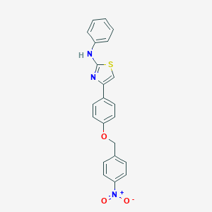molecular formula C22H17N3O3S B400662 2-Anilino-4-[4-({4-nitrobenzyl}oxy)phenyl]-1,3-thiazole 