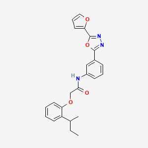 molecular formula C24H23N3O4 B4006630 2-[2-(butan-2-yl)phenoxy]-N-{3-[5-(furan-2-yl)-1,3,4-oxadiazol-2-yl]phenyl}acetamide 