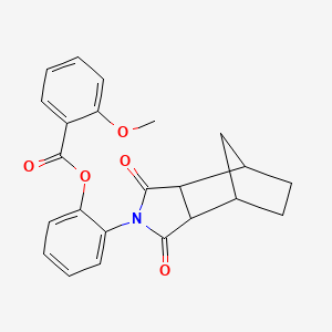 molecular formula C23H21NO5 B4006637 2-(3,5-二氧代-4-氮杂三环[5.2.1.0~2,6~]癸-4-基)苯基 2-甲氧基苯甲酸酯 