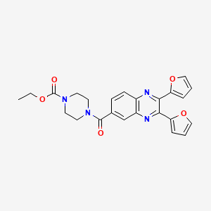 molecular formula C24H22N4O5 B4006645 ethyl 4-[(2,3-di-2-furyl-6-quinoxalinyl)carbonyl]-1-piperazinecarboxylate 