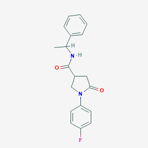 molecular formula C19H19FN2O2 B400665 1-(4-fluorophenyl)-5-oxo-N-(1-phenylethyl)pyrrolidine-3-carboxamide 