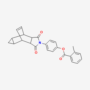 4-(1,3-dioxooctahydro-4,6-ethenocyclopropa[f]isoindol-2(1H)-yl)phenyl 2-methylbenzoate