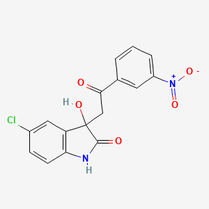 molecular formula C16H11ClN2O5 B4006656 5-chloro-3-hydroxy-3-[2-(3-nitrophenyl)-2-oxoethyl]-1,3-dihydro-2H-indol-2-one 