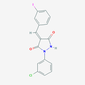 molecular formula C16H10ClIN2O2 B400666 1-(3-Chlorophenyl)-4-(3-iodobenzylidene)-3,5-pyrazolidinedione 