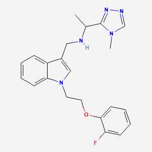 molecular formula C22H24FN5O B4006674 ({1-[2-(2-fluorophenoxy)ethyl]-1H-indol-3-yl}methyl)[1-(4-methyl-4H-1,2,4-triazol-3-yl)ethyl]amine 