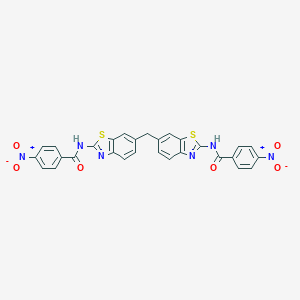 molecular formula C29H18N6O6S2 B400669 4-nitro-N-[6-({2-[({4-nitrophenyl}carbonyl)amino]-1,3-benzothiazol-6-yl}methyl)-1,3-benzothiazol-2-yl]benzamide 