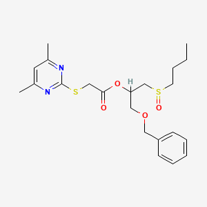 (1-Butylsulfinyl-3-phenylmethoxypropan-2-yl) 2-(4,6-dimethylpyrimidin-2-yl)sulfanylacetate