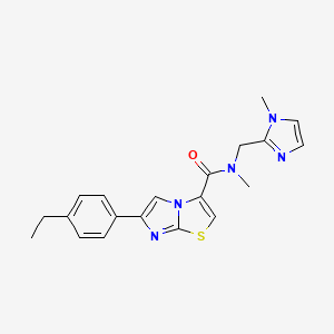 molecular formula C20H21N5OS B4006722 6-(4-乙基苯基)-N-甲基-N-[(1-甲基-1H-咪唑-2-基)甲基]咪唑并[2,1-b][1,3]噻唑-3-甲酰胺 