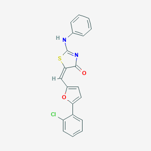 molecular formula C20H13ClN2O2S B400673 (5E)-2-anilino-5-[[5-(2-chlorophenyl)furan-2-yl]methylidene]-1,3-thiazol-4-one 