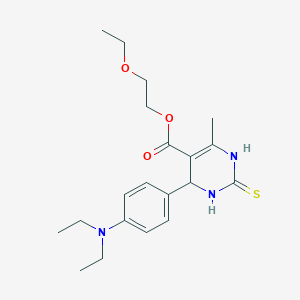 molecular formula C20H29N3O3S B400674 2-ethoxyethyl 4-[4-(diethylamino)phenyl]-6-methyl-2-sulfanylidene-3,4-dihydro-1H-pyrimidine-5-carboxylate CAS No. 329062-31-9