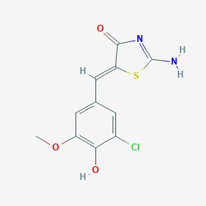 molecular formula C11H9ClN2O3S B400675 5-(3-Chloro-4-hydroxy-5-methoxy-benzylidene)-2-imino-thiazolidin-4-one 
